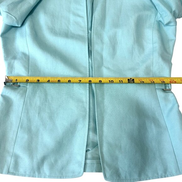 Isabella DeMarco Lt. Blue Open Front Linen Blazer Jacket Sz 4 NWT Office Siren - Picture 9 of 9